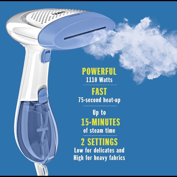 Conair - GS23N Extreme Steam Hand Held Fabric Steamer with Dual Heat, White/Blue - Picture 3 of 4